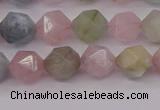 CMG202 15.5 inches 8mm faceted nuggets morganite gemstone beads