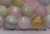 CMG212 15.5 inches 10mm faceted round morganite beads wholesale