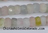 CMG216 15.5 inches 4*7mm faceted rondelle morganite beads