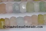 CMG217 15.5 inches 5*9mm faceted rondelle morganite beads