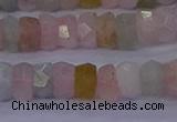 CMG220 15.5 inches 4*6mm faceted rondelle morganite beads