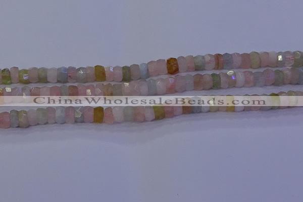 CMG220 15.5 inches 4*6mm faceted rondelle morganite beads