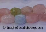 CMG229 15.5 inches 10*12mm - 12*16mm faceted nuggets morganite beads