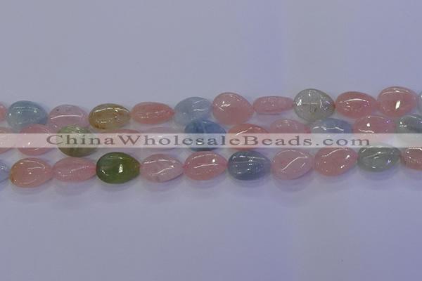 CMG231 15.5 inches 8*12mm flat teardrop morganite beads wholesale