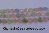 CMG255 15.5 inches 14mm faceted coin morganite beads