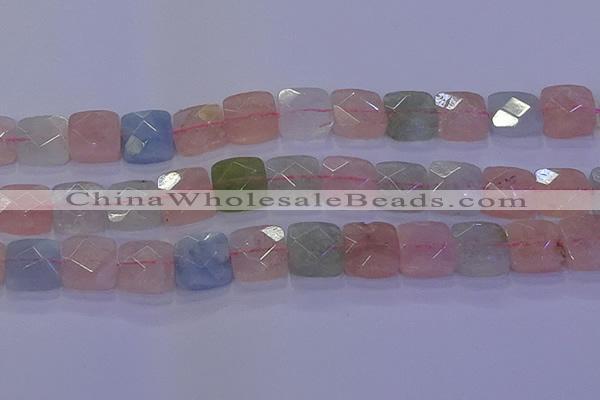 CMG262 15.5 inches 16*16mm faceted square morganite beads