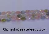 CMG271 15.5 inches 8*12mm faceted flat teardrop morganite beads