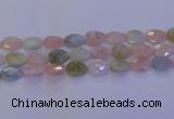 CMG273 15.5 inches 12*16mm faceted flat teardrop morganite beads