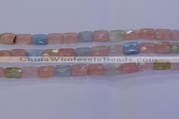 CMG277 15.5 inches 8*12mm faceted rectangle morganite beads