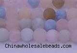 CMG301 15.5 inches 6mm round matte morganite beads wholesale