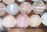 CMG307 15.5 inches 6mm faceted round morganite beads