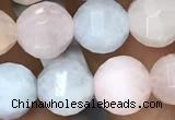 CMG308 15.5 inches 8mm faceted round morganite beads