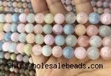 CMG338 15.5 inches 10mm round natural morganite beads