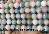 CMG382 15.5 inches 12mm faceted round morganite gemstone beads