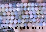 CMG416 15.5 inches 8mm faceted round morganite gemstone beads