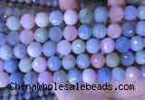 CMG418 15.5 inches 12mm faceted round morganite gemstone beads