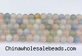 CMG432 15.5 inches 9mm round morganite beads wholesale