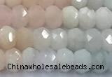CMG456 15 inches 4*6mm faceted rondelle morganite beads