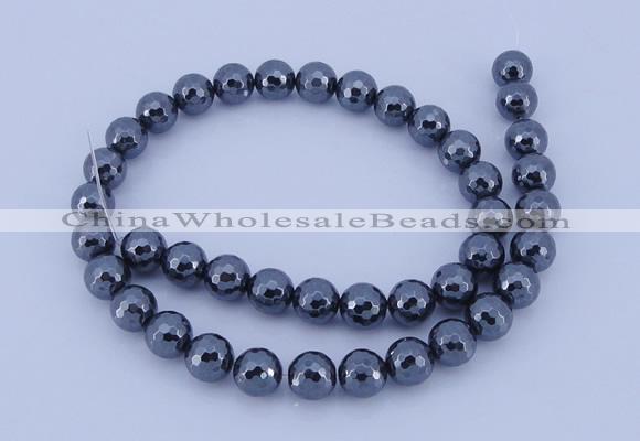 CMH02 16 inches 4mm faceted round magnetic hematite beads