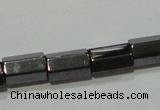 CMH108 15.5 inches 5*8mm faceted tube magnetic hematite beads