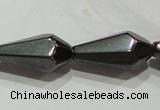 CMH142 15.5 inches 8*16mm faceted teardrop magnetic hematite beads