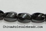 CMH156 15.5 inches 5*8mm twisted rice magnetic hematite beads