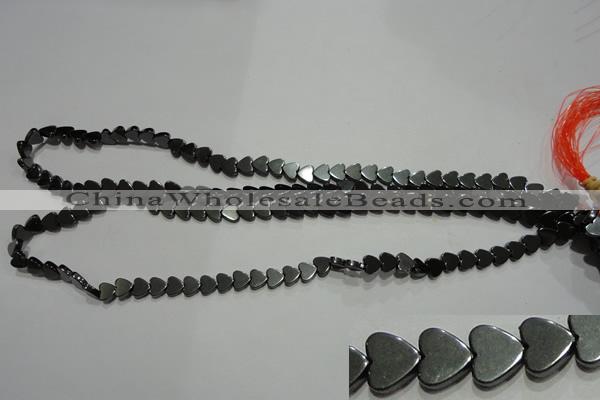 CMH174 15.5 inches 6*6mm heart magnetic hematite beads wholesale