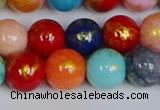 CMJ1012 15.5 inches 8mm round mixed Mashan jade beads wholesale