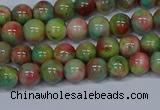 CMJ422 15.5 inches 6mm round rainbow jade beads wholesale
