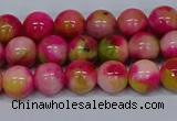 CMJ514 15.5 inches 8mm round rainbow jade beads wholesale