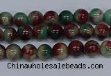 CMJ568 15.5 inches 4mm round rainbow jade beads wholesale