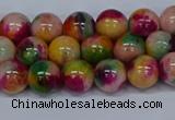 CMJ591 15.5 inches 8mm round rainbow jade beads wholesale