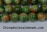 CMJ675 15.5 inches 8mm round rainbow jade beads wholesale