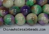 CMJ719 15.5 inches 12mm round rainbow jade beads wholesale