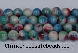 CMJ729 15.5 inches 4mm round rainbow jade beads wholesale