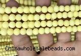 CMJ806 15.5 inches 6mm round matte Mashan jade beads wholesale