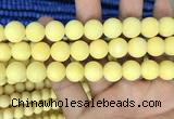 CMJ809 15.5 inches 12mm round matte Mashan jade beads wholesale