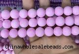 CMJ814 15.5 inches 12mm round matte Mashan jade beads wholesale
