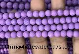 CMJ817 15.5 inches 8mm round matte Mashan jade beads wholesale