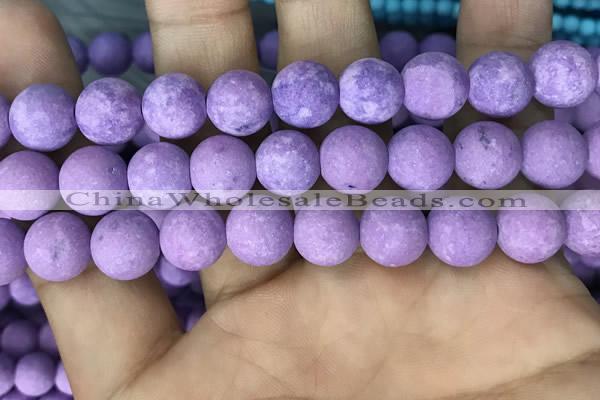 CMJ819 15.5 inches 12mm round matte Mashan jade beads wholesale