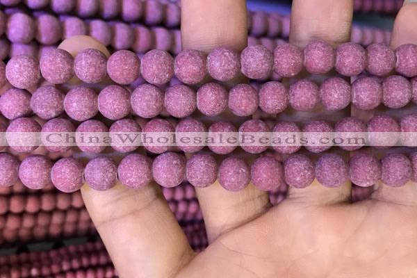 CMJ832 15.5 inches 8mm round matte Mashan jade beads wholesale