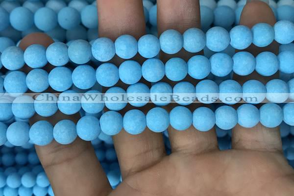 CMJ837 15.5 inches 8mm round matte Mashan jade beads wholesale