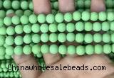 CMJ842 15.5 inches 8mm round matte Mashan jade beads wholesale