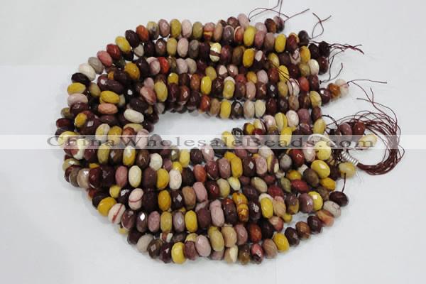 CMK21 15.5 inches 8*14mm faceted rondelle mookaite beads wholesale