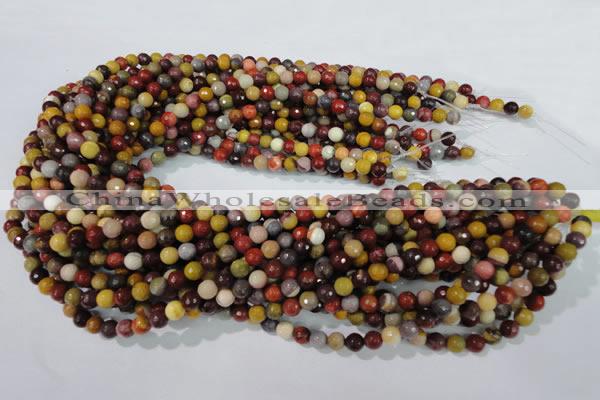 CMK211 15.5 inches 6mm faceted round mookaite gemstone beads