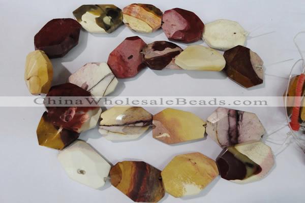 CMK235 15.5 inches 25*35mm faceted nuggets mookaite gemstone beads