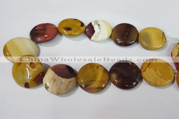 CMK247 15.5 inches 35mm flat round mookaite gemstone beads