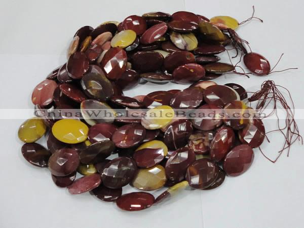 CMK27 15.5 inches 22*30mm faceted oval mookaite beads wholesale