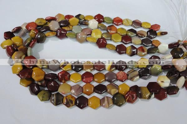 CMK278 15.5 inches 12*12mm hexagon mookaite gemstone beads