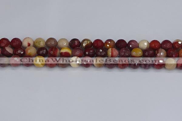 CMK319 15.5 inches 10mm faceted round mookaite gemstone beads